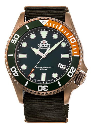 Reloj Orient Ra-ac0k04e10b Men's Japanese Automático/sinuo Color de la correa Verde oscuro Color del bisel Verde musgo Color del fondo Verde