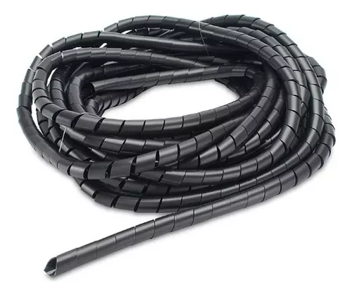 Organizador Espiral Cubre Cables Negro 12mm 10m Plastico - Impormel