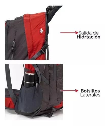 Mochila Outdoor Aventure 40 litros Trekking Montaña (Rojo)