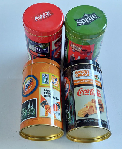 Lote 4 Latas De Colección Coca - Cola Fanta - Sprite (Usado)