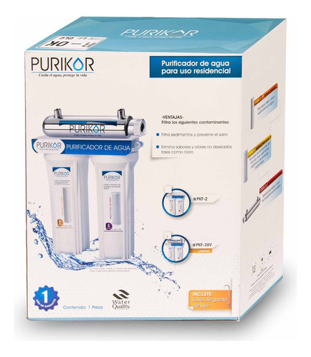 Purificador De Agua Básico Purikor Con Luz Ultravioleta 