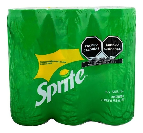 Refresco Sprite Sabor Lima-limón 6 Latas De 355 Ml C/u