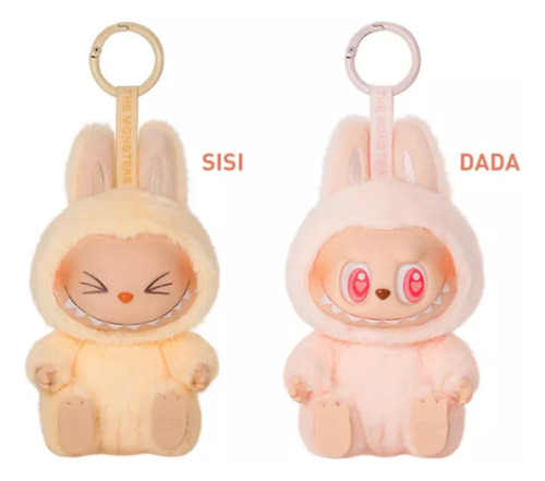 Muñeco Labubu Exciting Macaron The Monsters Peluche Llavero Blanco