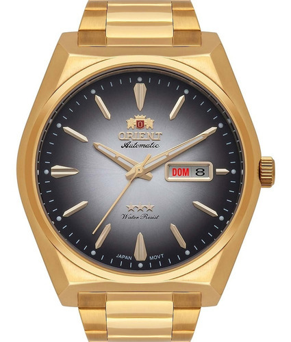 Relógio Orient Masculino F49gg013 G1kx Cor da correia Dourado Cor do bisel Dourado Cor do fundo Cinza