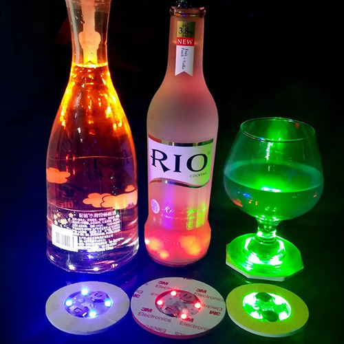 Jinshang Posavasos Con Luces Led Para Bebidas Cerveza Pubs,