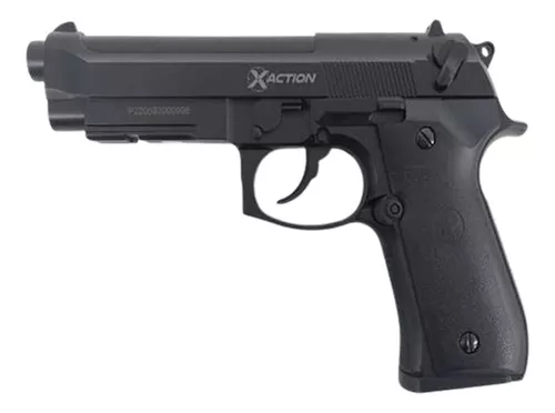 Pistola Co2 Xaction Black M92 4,5mm + Balines + Co2