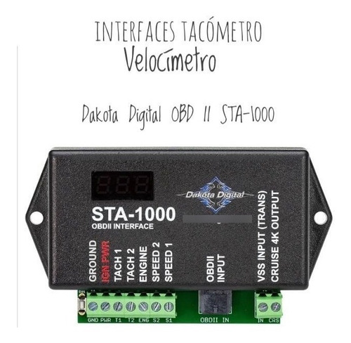  Interfaces Tacómetro Velocímetro Obd Ii Sta 1000 Dakota