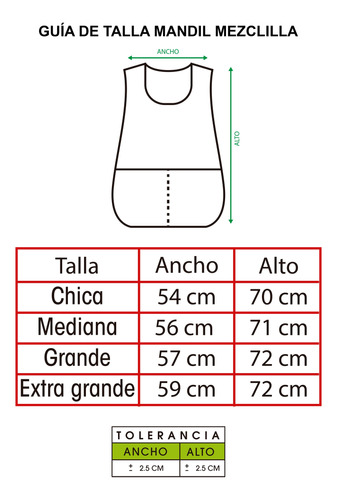 Mandil O Delantal Tipo Casaca Gabardina 100% Algodón