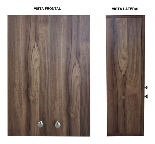 Imagen 3 de 8 de Mueble Flotante Para Baño Moderno 40 X 60 Cm Color Nogal Terracota