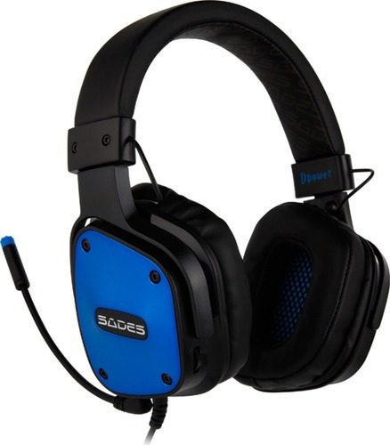 Headset Gamer Fone de ouvido over-ear Sades Multiplataforma para Xbox PS5 PS4 Celular Pc Notebook Dpower azul