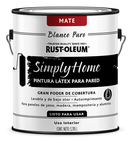 Promo Simply Home Latex Rust Oleum + Rodillo + Bandeja  