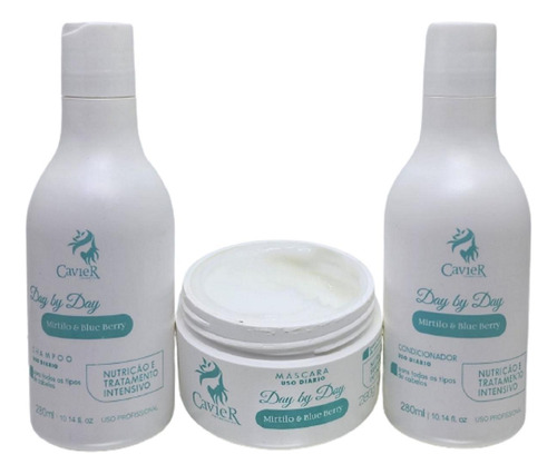 Kit Shampoo Mascara Condicionador 840ml Mirtilo Cavier