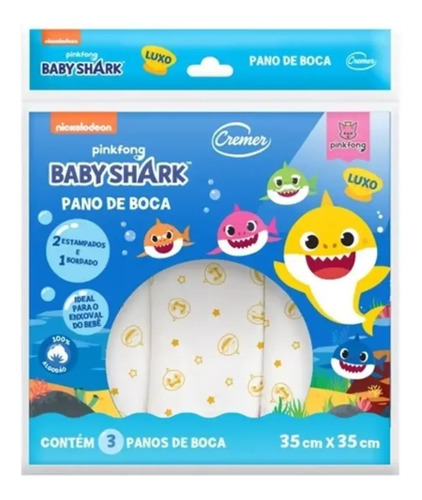 Pano De Boca Babete Baby Shark - Cremer