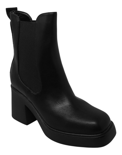 Botines Negros De Tacon Zapatos Mujer Via Uno 231009