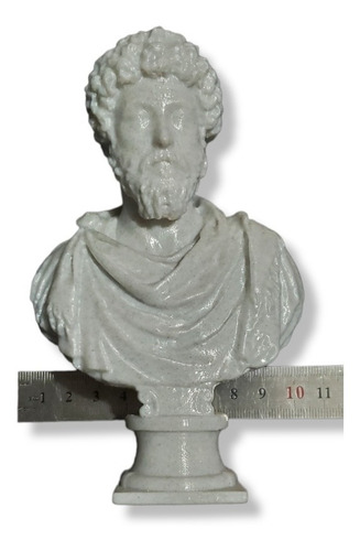 Imagen 7 de 10 de Figura Busto Emperador Marco Aurelio 3d Pintado Marmol
