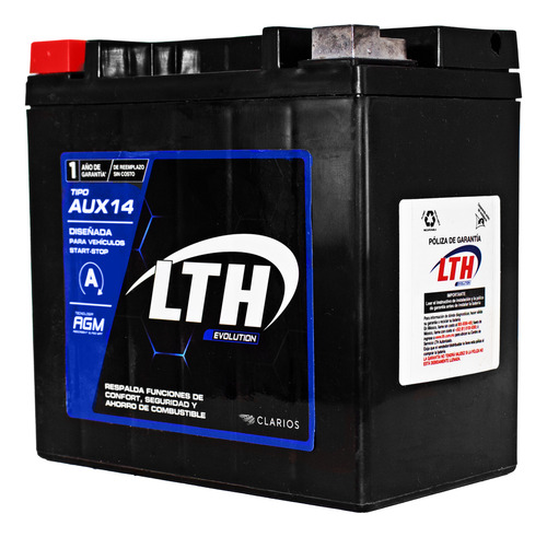 Bateria Auxiliar Lth Agm 12v 200 Amperes Modelo Aux14