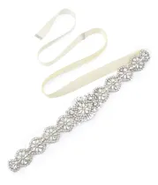 Comprar Cinto De Casamento De Noiva De Cristal, Strass, Faixa, Pérol