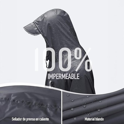 Poncho De Lluvia 3 En 1, Impermeable Resistente For Hombre,