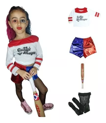 Arlequina Fantasia Roupa Infantil Festas Carnaval Completa