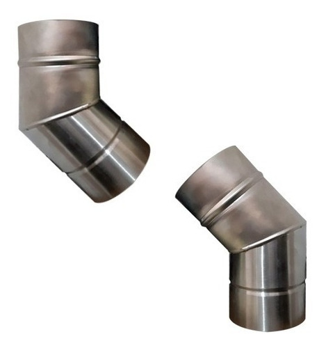 Par Curvas 45°  Chaminé Calefator Ou Iglu 150 Mm Inox 304