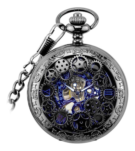 Reloj De Bolsillo Mecánico Con Escala De Manos Steampunk