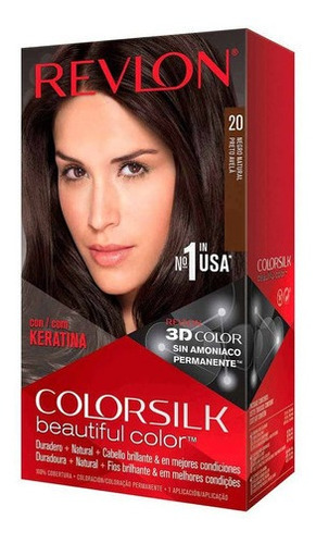 Kit Tinta Revlon  Colorsilk beautiful color™ tono 20 negro natural