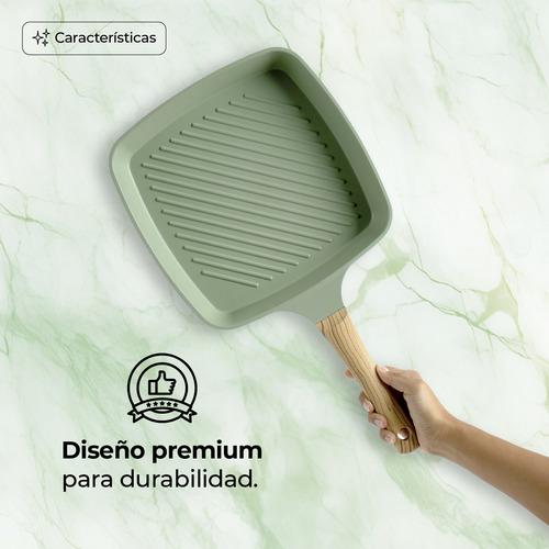 Sartén Grill Jade Antiadherente 27 Cm Mango Suave Al Tacto