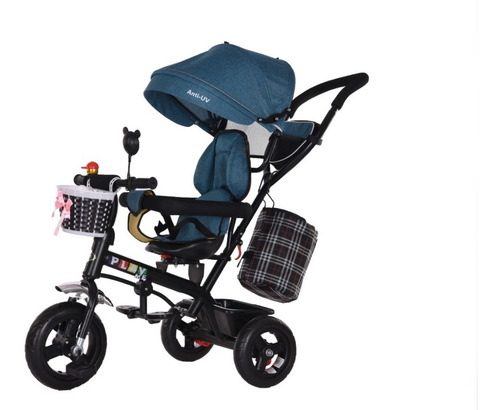 Coche Paseo Azul 360 Triciclo Volante Capota Ml 278