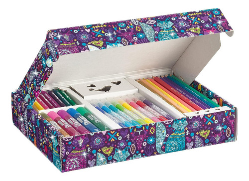 Super Kit De Arte Con Pintura Glitter De 31 Pzs