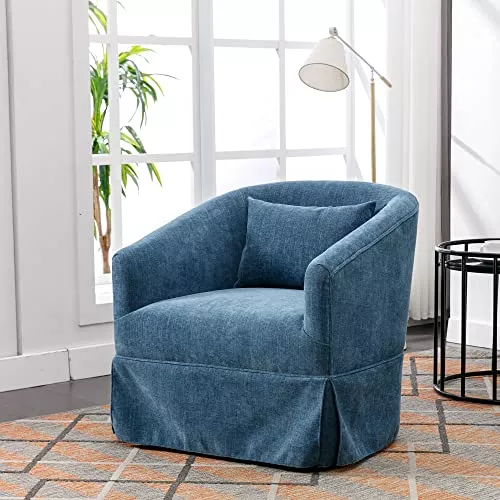 Sillón tapizado de lino, silla decorativa para sala de estar, sofá  individual, cómoda silla de lectura para el hogar, oficina, sala de  recepción (azul