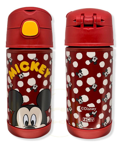 Garrafa Térmica Infantil Mickey Minnie Trava Canudo Original