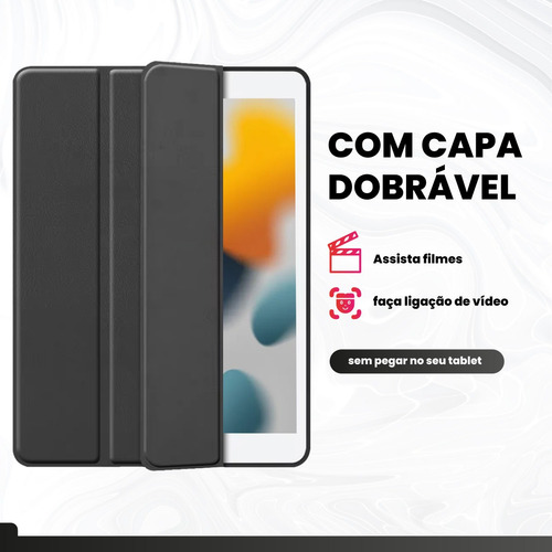 Capa Teclado Para iPad 9 Geração + Mouse + Vidro + Caneta
