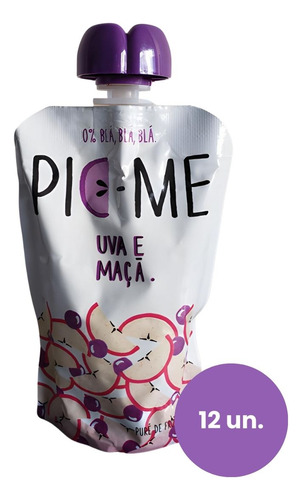 Pic-me Uva E Maça Pack 12un. Papinha Infantil De Frutas
