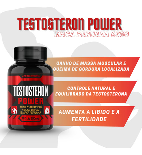 Suplemento Aumento Testosterona Maca Peruana 120 Cápsulas