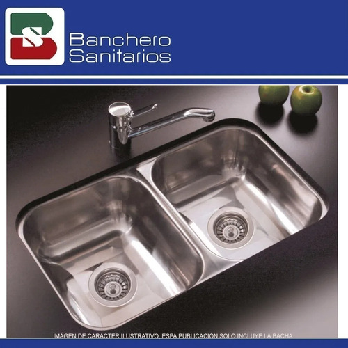 Imagen 5 de 6 de Pileta Bacha Doble De Cocina Johnson Cc28/18 Acero Inox P