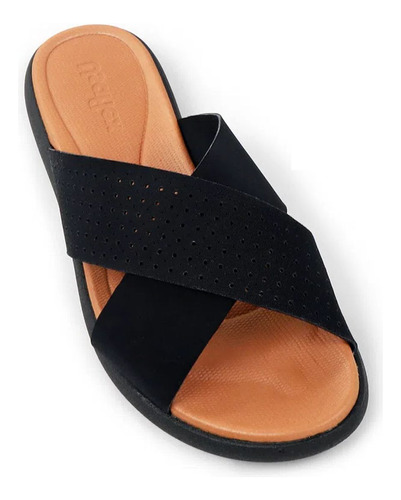 Tamanco Slide Chinelo Anabela Af1408 Preto Usaflex