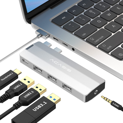 Adaptador Usb C Hub Para Macbook Pro/air M1 M2 De 13 Pulgada