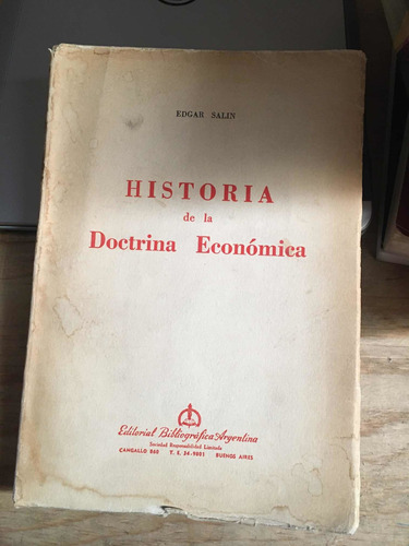 Historia De La Doctrina Económica- Edgar Salin