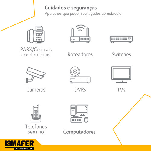 No Break Powertek 600 600va Entrada E Saída De 220v Preto
