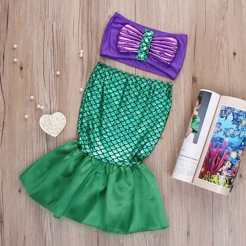 Fantasia Sereia Infantil Ariel Vestido Cosplay Cauda Fotos