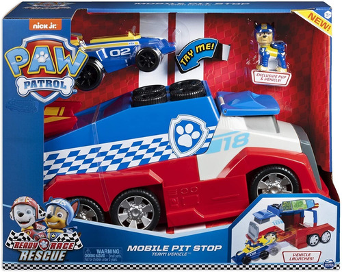Paw Patrol Parada De Pits Ready Rescue Vehiculo De Carreras