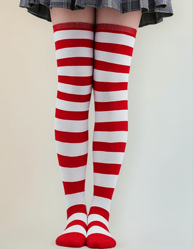 2 Piezas De Moda Calcetines Altos Hasta El Muslo Medias