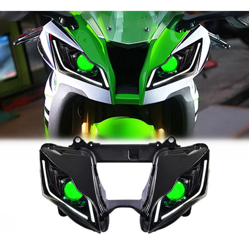 Conjunto Completo Faro Delantero Led Para Kawasaki Ninja Ey