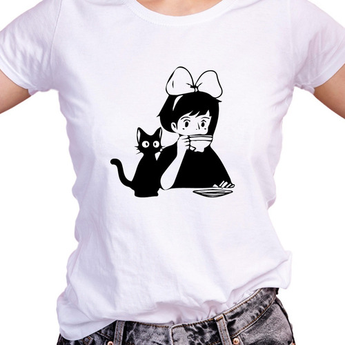 Franela Dama Personalizada Diseño Anime Kiki Jiji