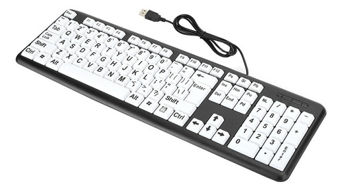 Teclado Para Personas Mayores, Negro, De Baja Visión, Con Ca