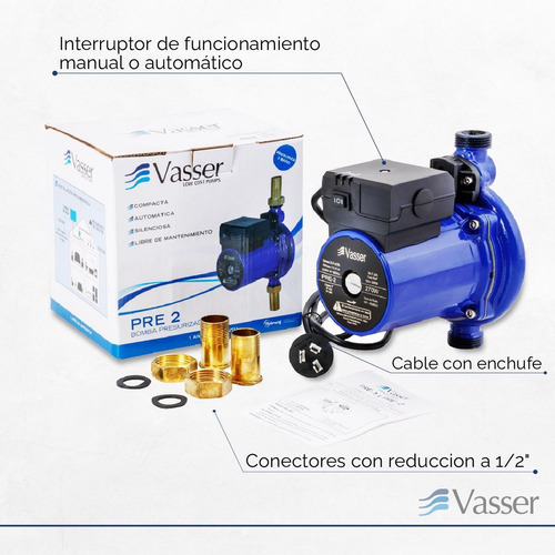 Imagen 6 de 11 de Bomba Presurizadora Vasser Pre2 Hasta 3 Baños Vasser
