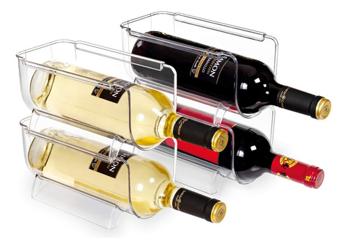 Soporte Para Botellas De Vino Y Agua, Paquete De 4 Apilables