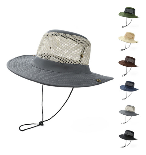 Sombrero De Malla Con Protección Solar Upf 50+ For Hombre,