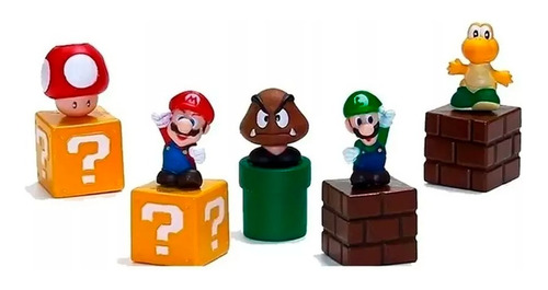 Set 5 Figuras New Super Mario Bros 5cm Aprox