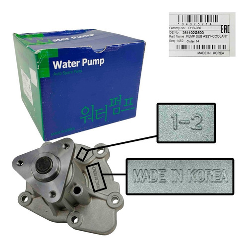 Imagen 8 de 10 de Bomba Agua Kia Optima 2.0 2005 2006 2007 Original